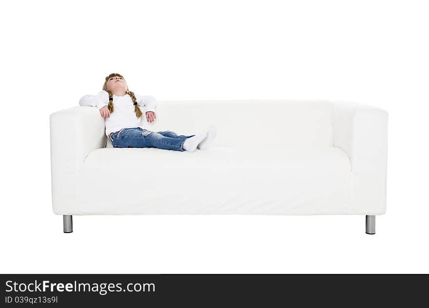 Young Girl In A Sofa