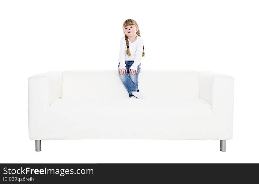 Young Girl In A Sofa