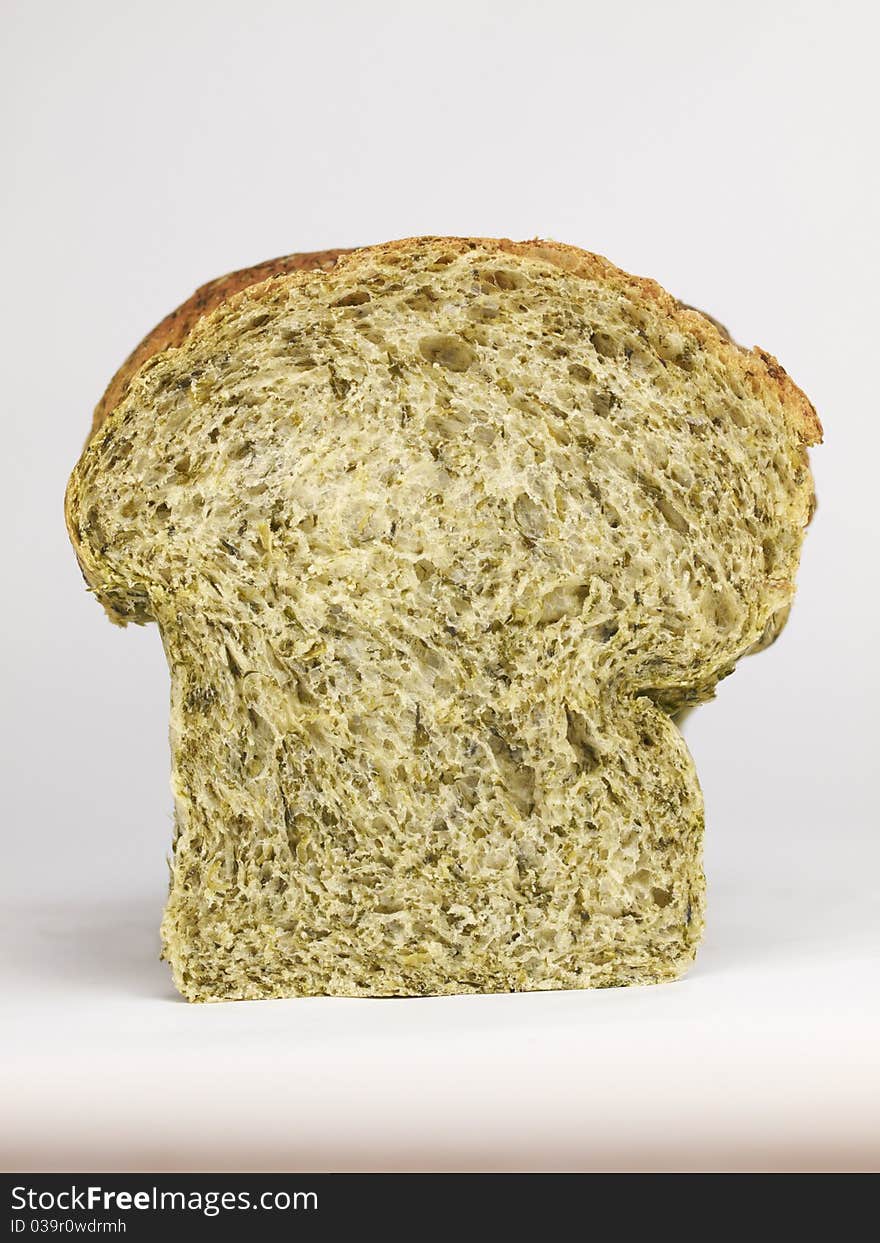 Cut spinach bread