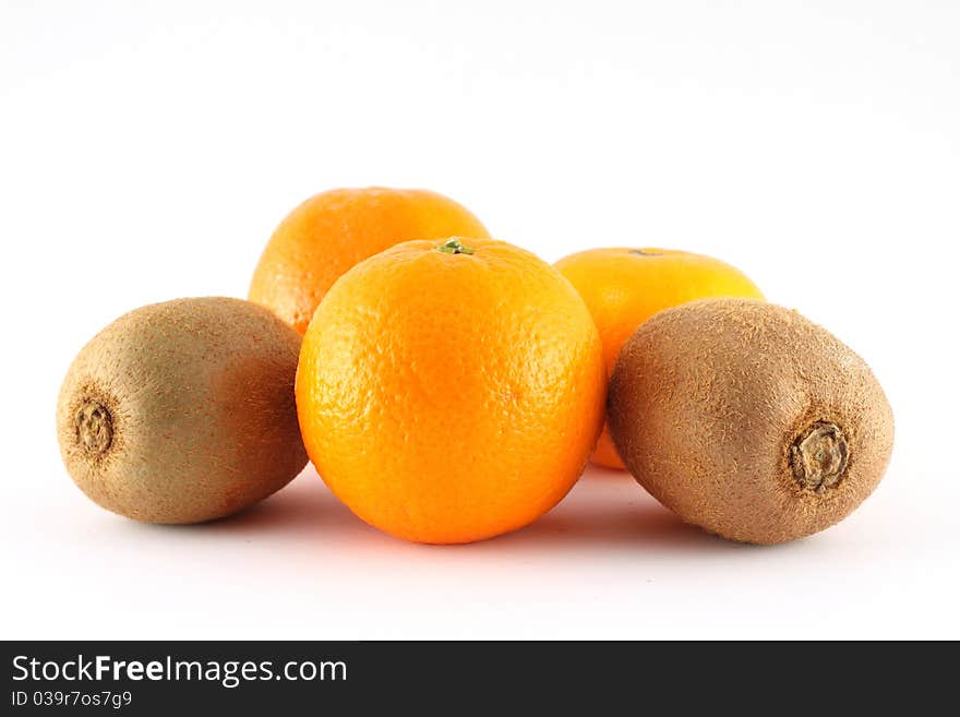 Fruits on a white background