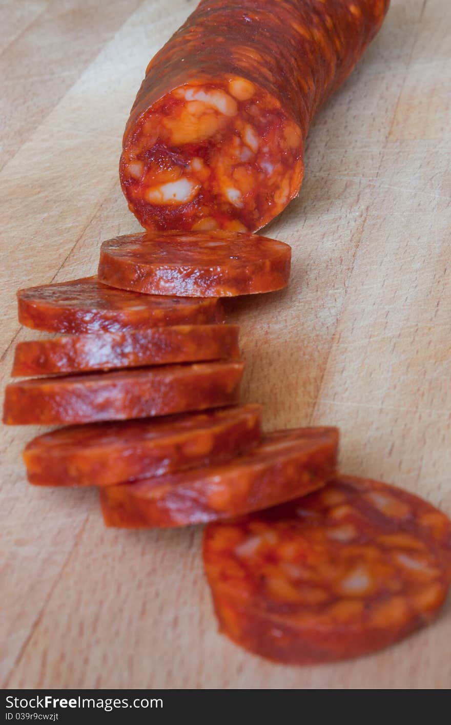 Chorizo, slicing sausage