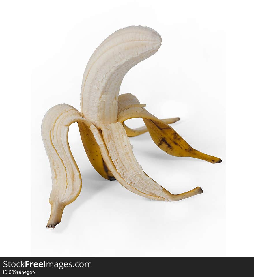 Fresh, peeled banana, have more than enough white bottom. Fresh, peeled banana, have more than enough white bottom