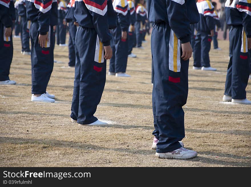 Children performing martial arts