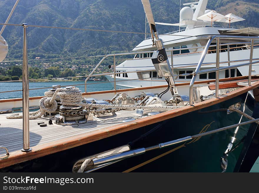 Luxury sailboat and motor yacht. Luxury sailboat and motor yacht