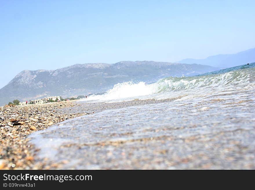 Sea view extending from the edge of the horizon. Sea view extending from the edge of the horizon