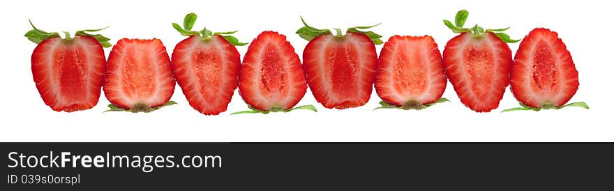 Number of cut fresh strawberries