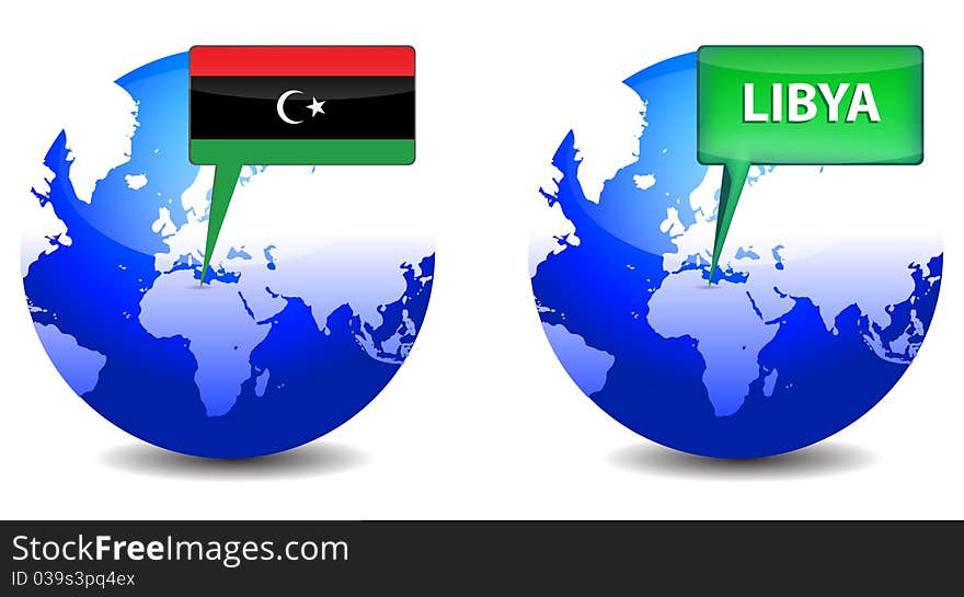 Globe with Libyan