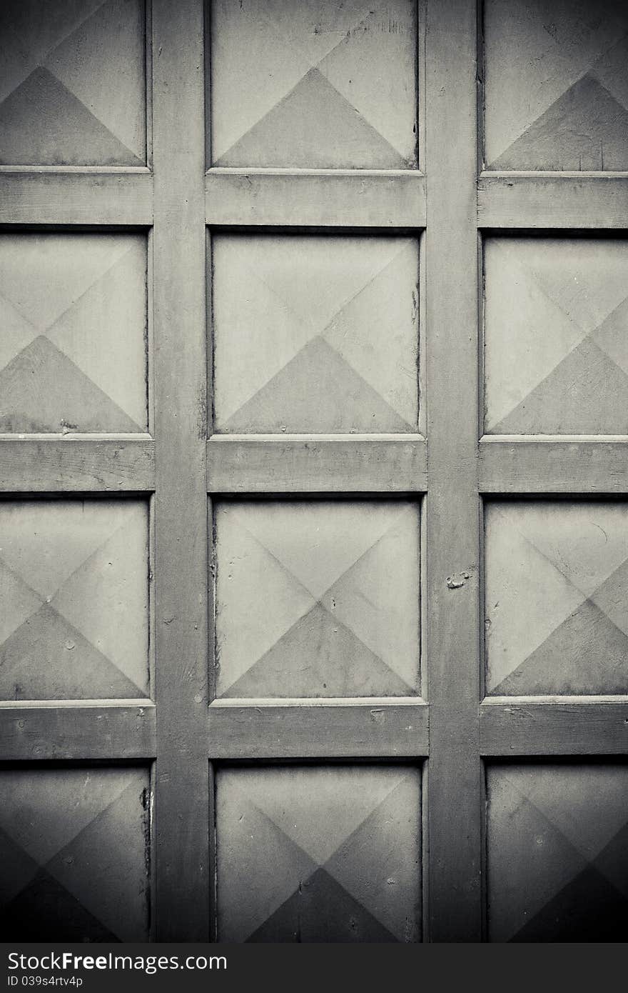 Part of the old wood door in black and white. Part of the old wood door in black and white