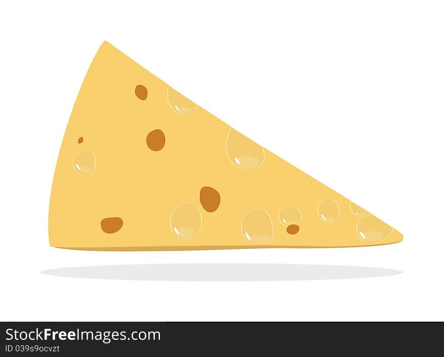 Illustration of piece of tasty cheese. Illustration of piece of tasty cheese