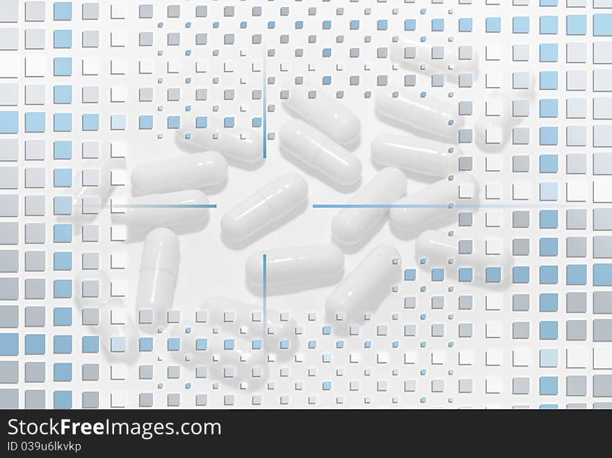 Pills Under Mosaic Layer