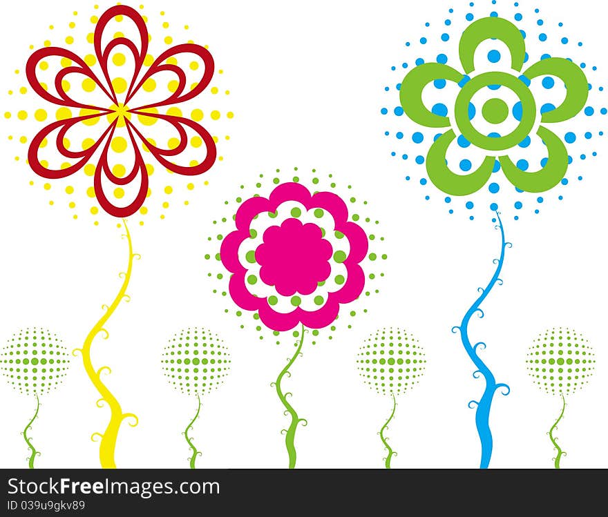 Abstract Flower Spring Illustration