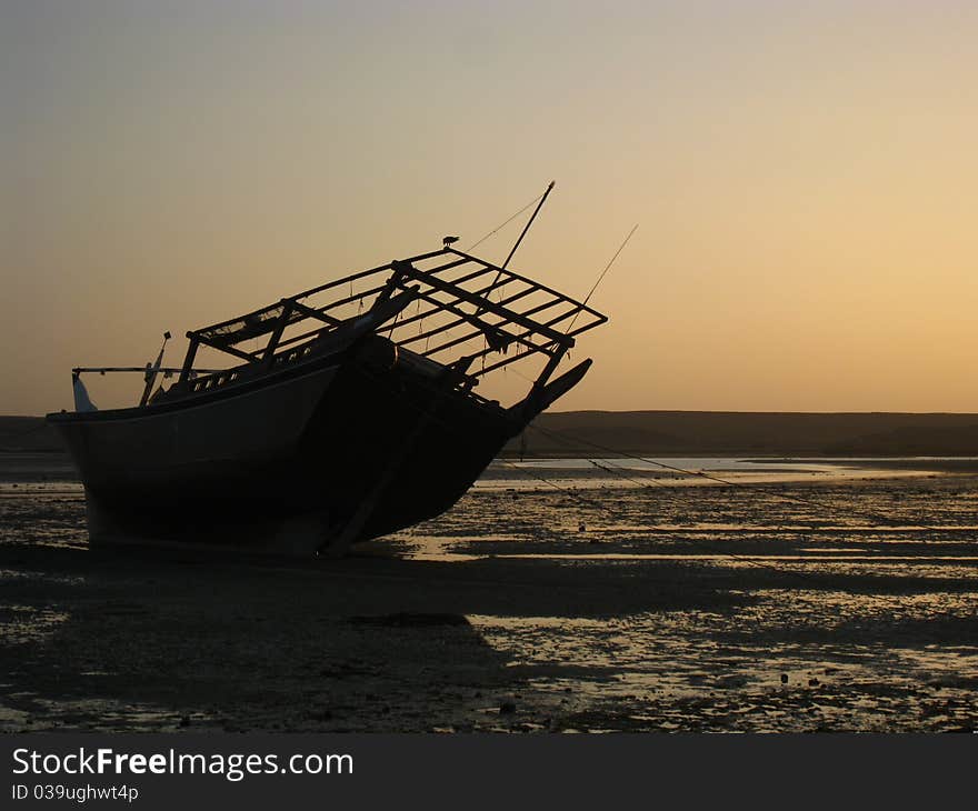 The typical boat of Oman. The typical boat of Oman