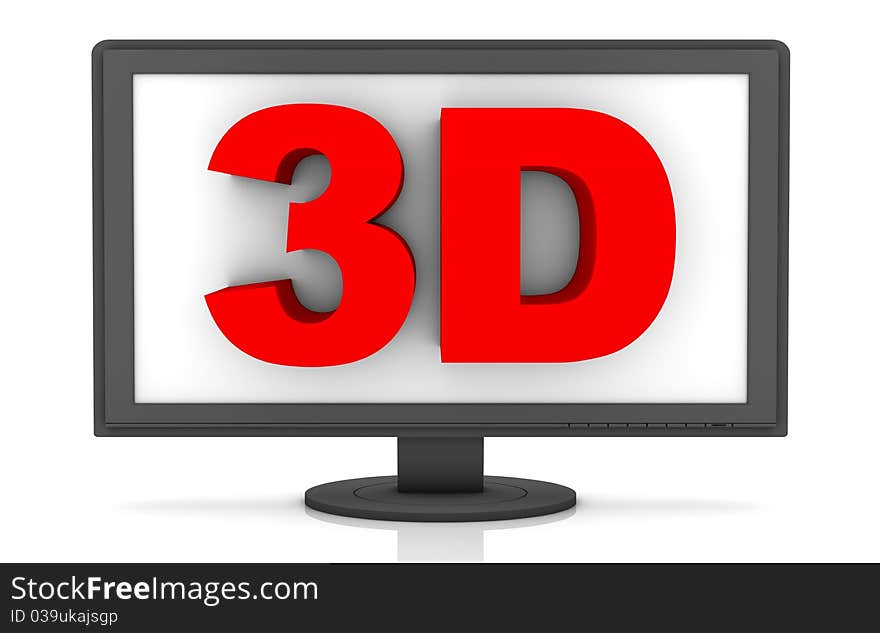 3D LCD on a white background. 3D LCD on a white background.