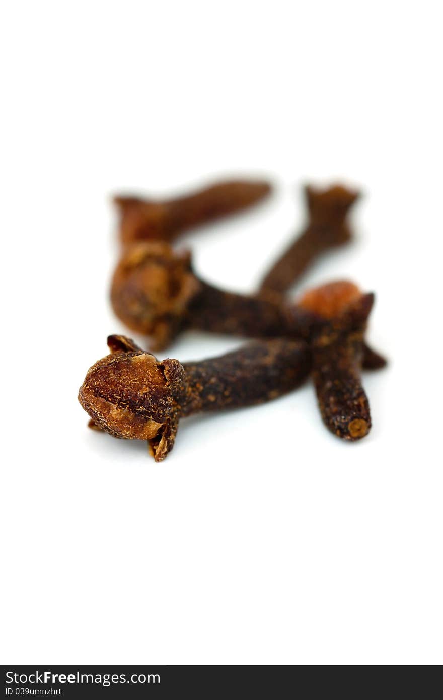 Cloves on a white background