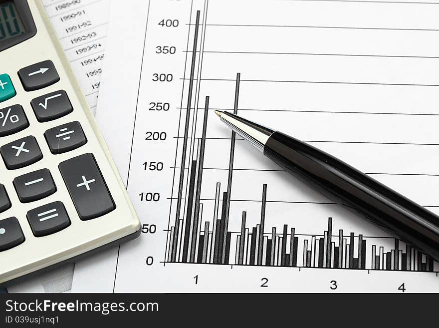 Financial charts and graphs on the table