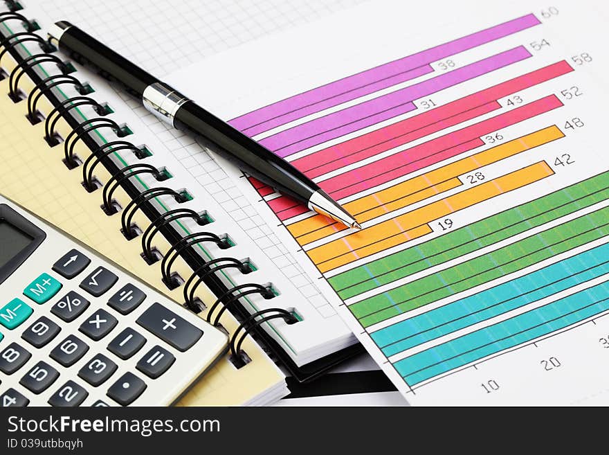 Financial charts and graphs on the table