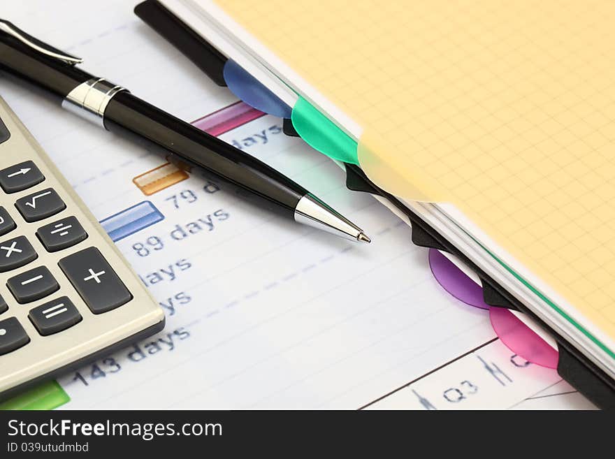 Financial charts and graphs on the table