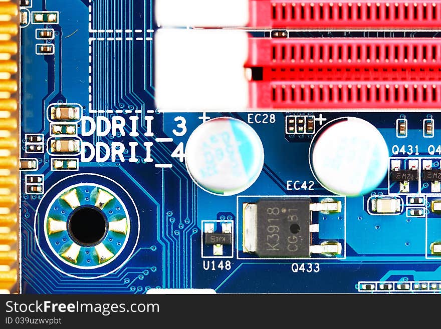 Computer Motherboard Closeup