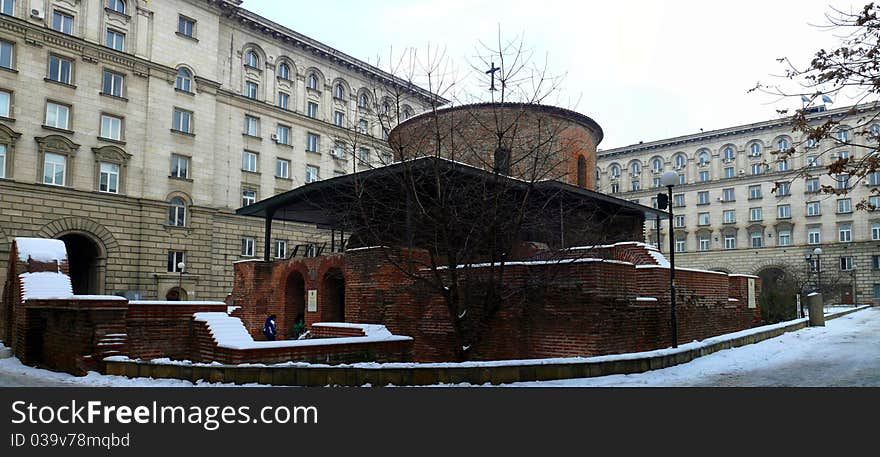 Church of Saint George in winter, Sofia. Bulgaria. Panorama. Church of Saint George in winter, Sofia. Bulgaria. Panorama