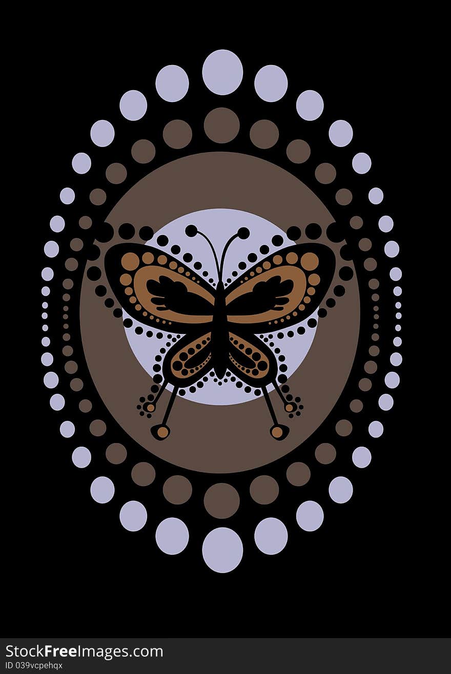 Vector illustration of funky butterfly in retro style. Vector illustration of funky butterfly in retro style