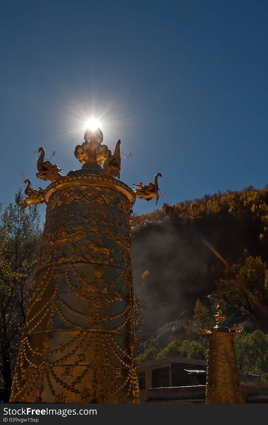 Tibetan buddhist monasteries feel the sacred atmosphere