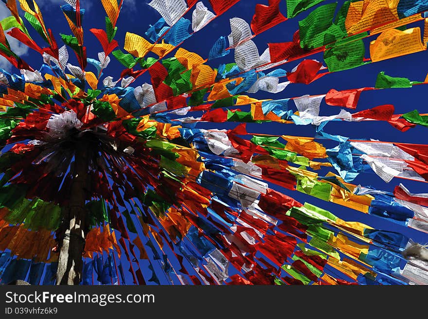 Multi-coloured flags