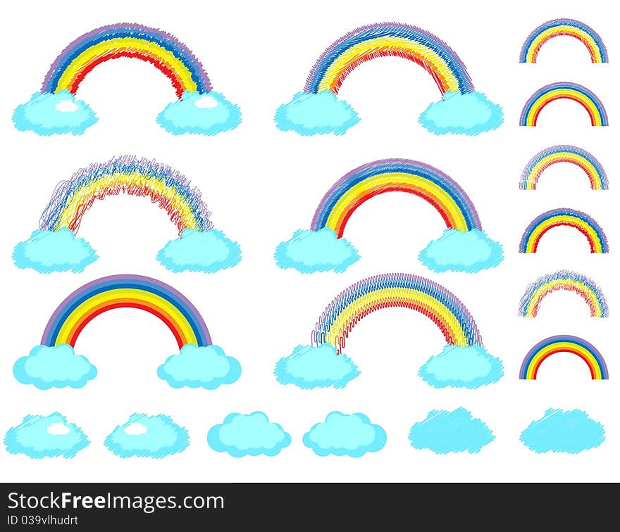 Rainbow set isolated on white