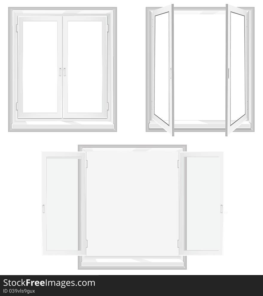 White window isolated on white. White window isolated on white