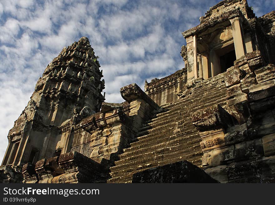 Central Tower of Angkor Wat Temple. Cambodia. HDR processing. Central Tower of Angkor Wat Temple. Cambodia. HDR processing.