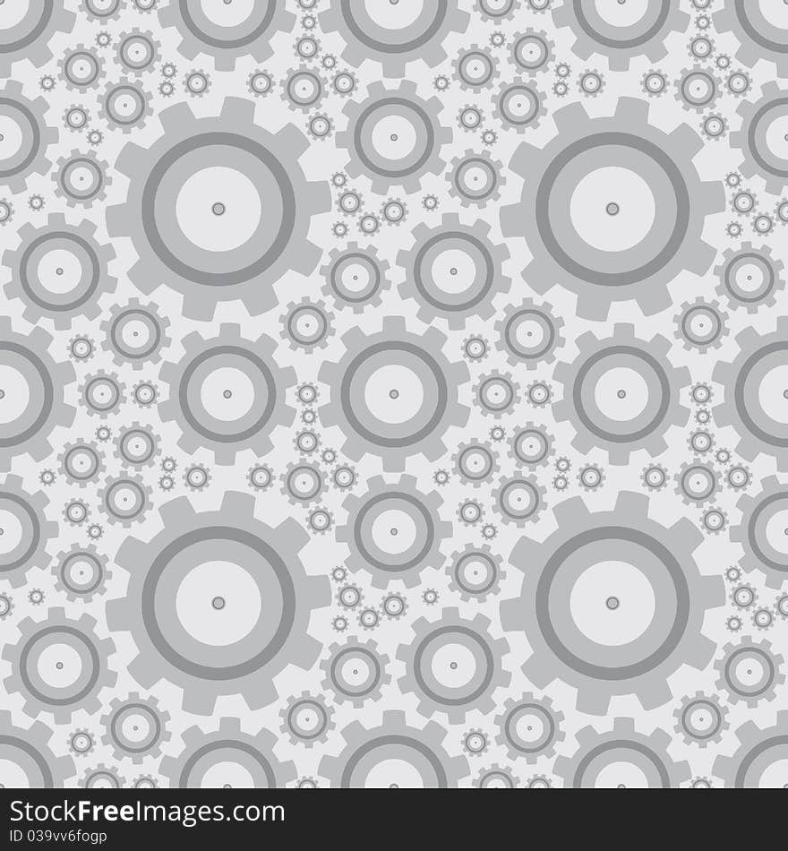 Set of gears, seamless pattern illustration