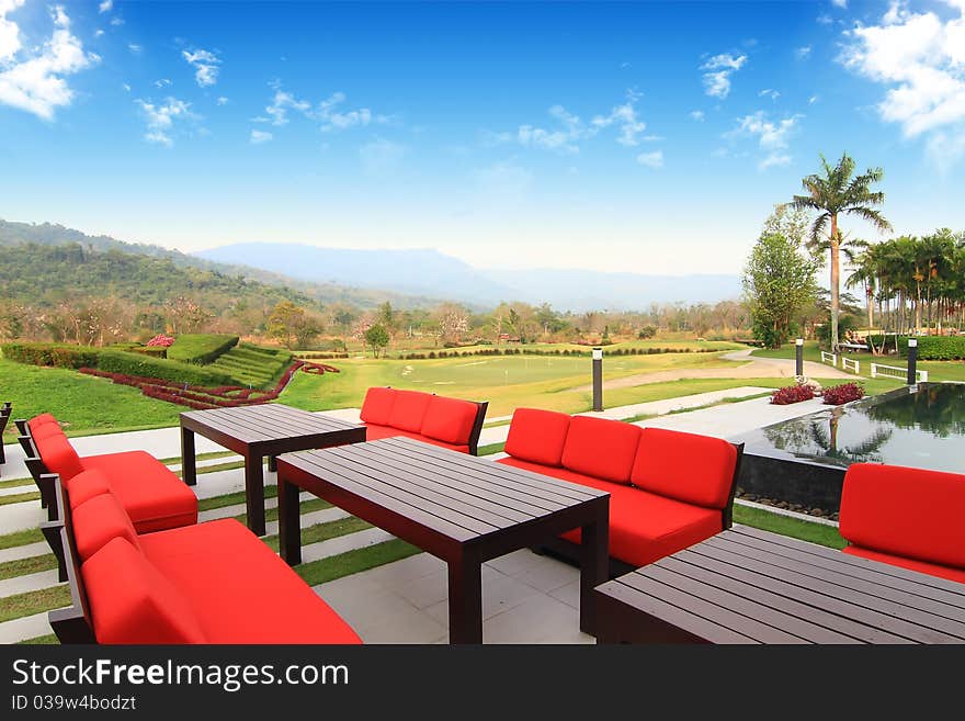 Beautiful Outdoor Space With A Table And Chairs