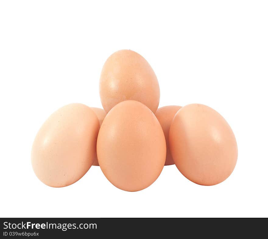 Eggs on a white background