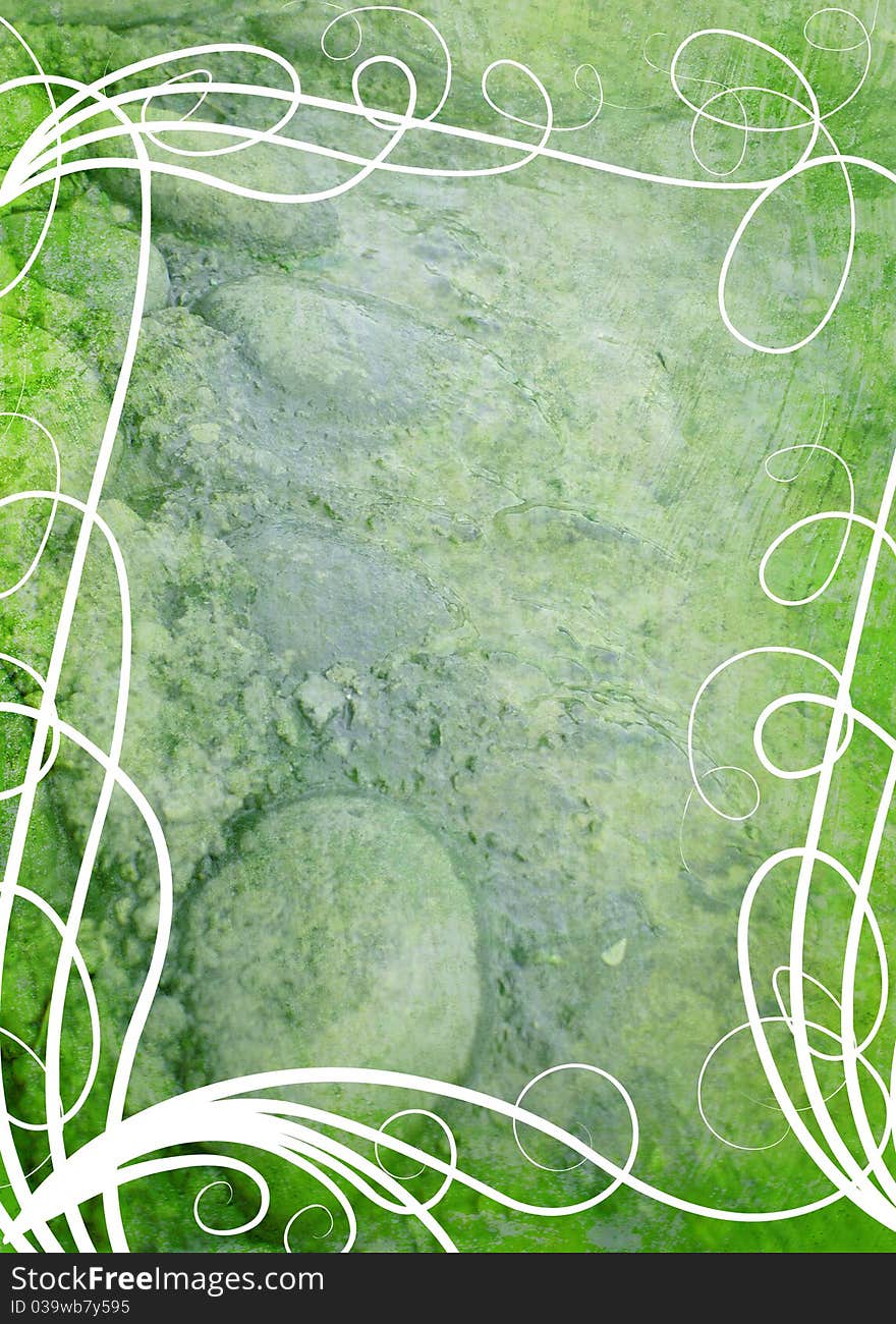 Green floral raster grunge background. Green floral raster grunge background