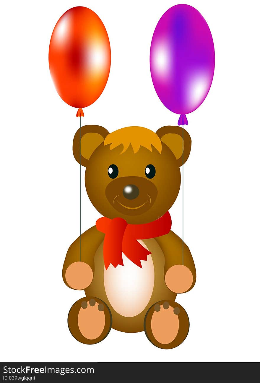 Toy teddy bear with ball