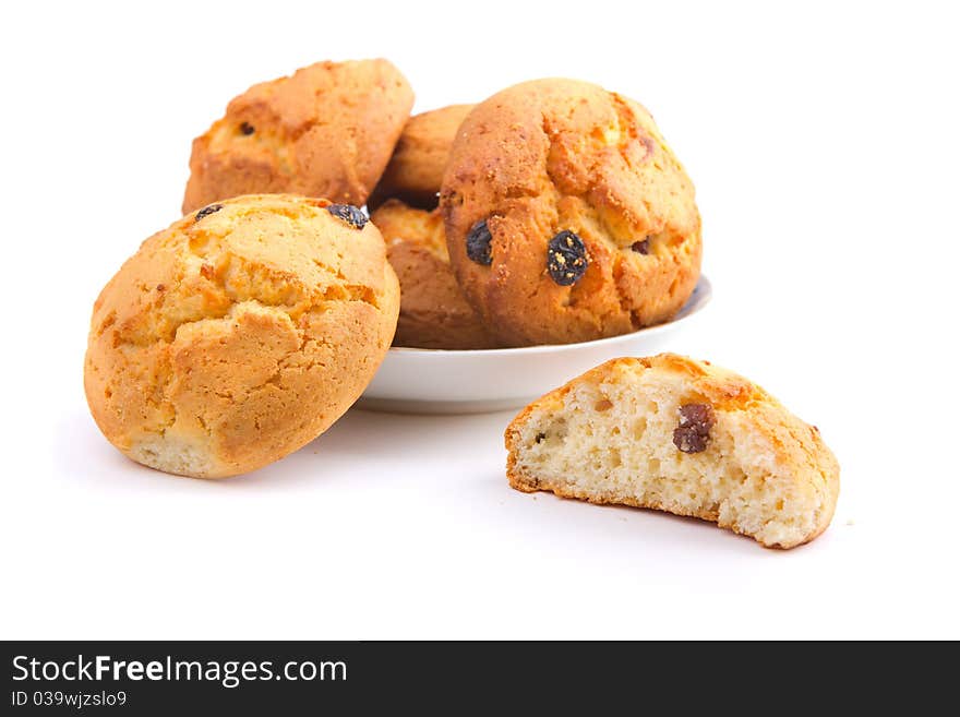 Cookies on a white background. close-up