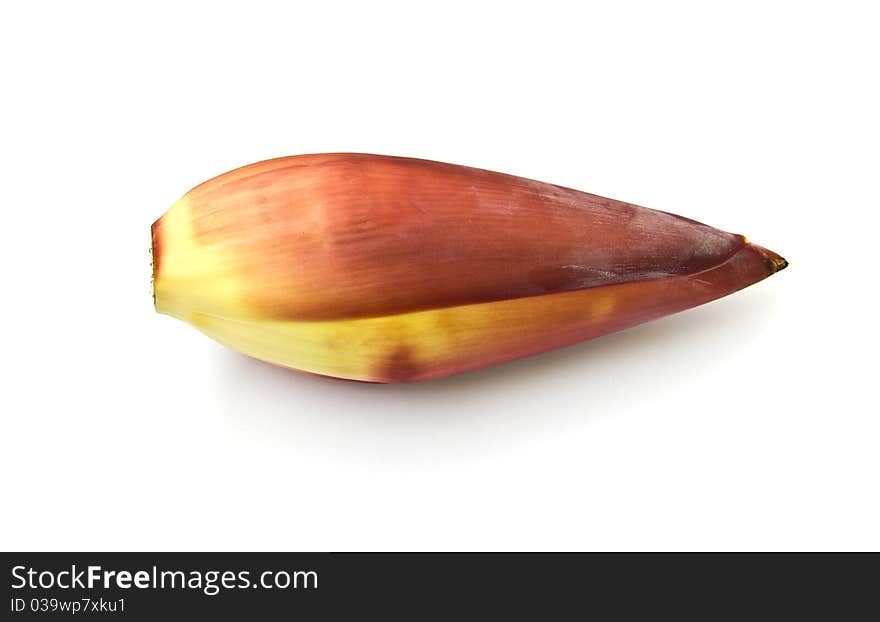 Banana flower isolated on white background.