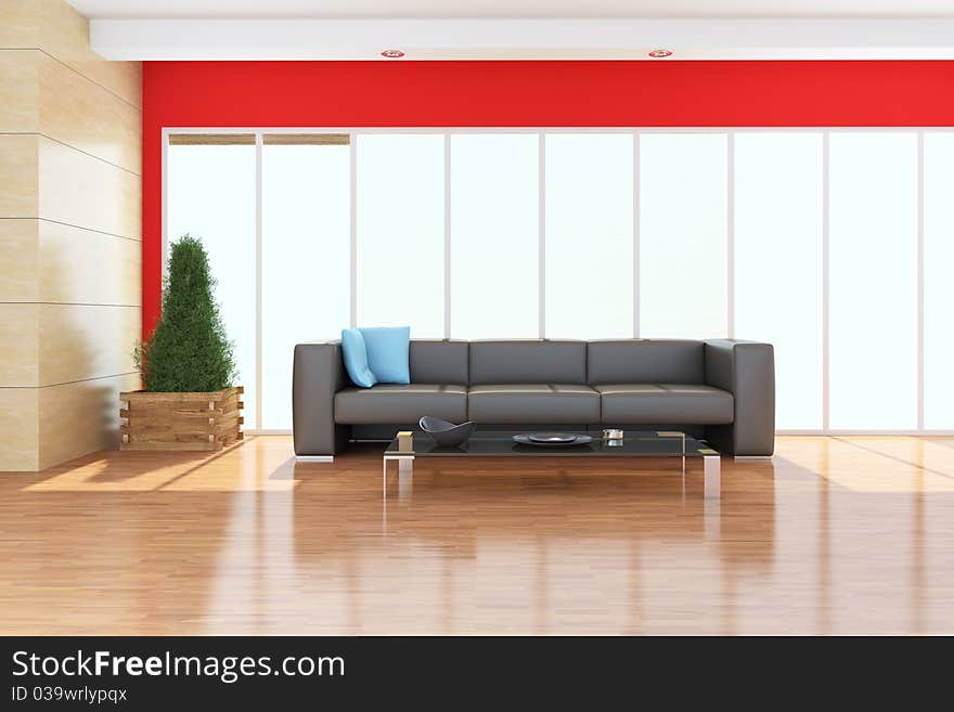 The 3d rendering indoor sitting room. The 3d rendering indoor sitting room