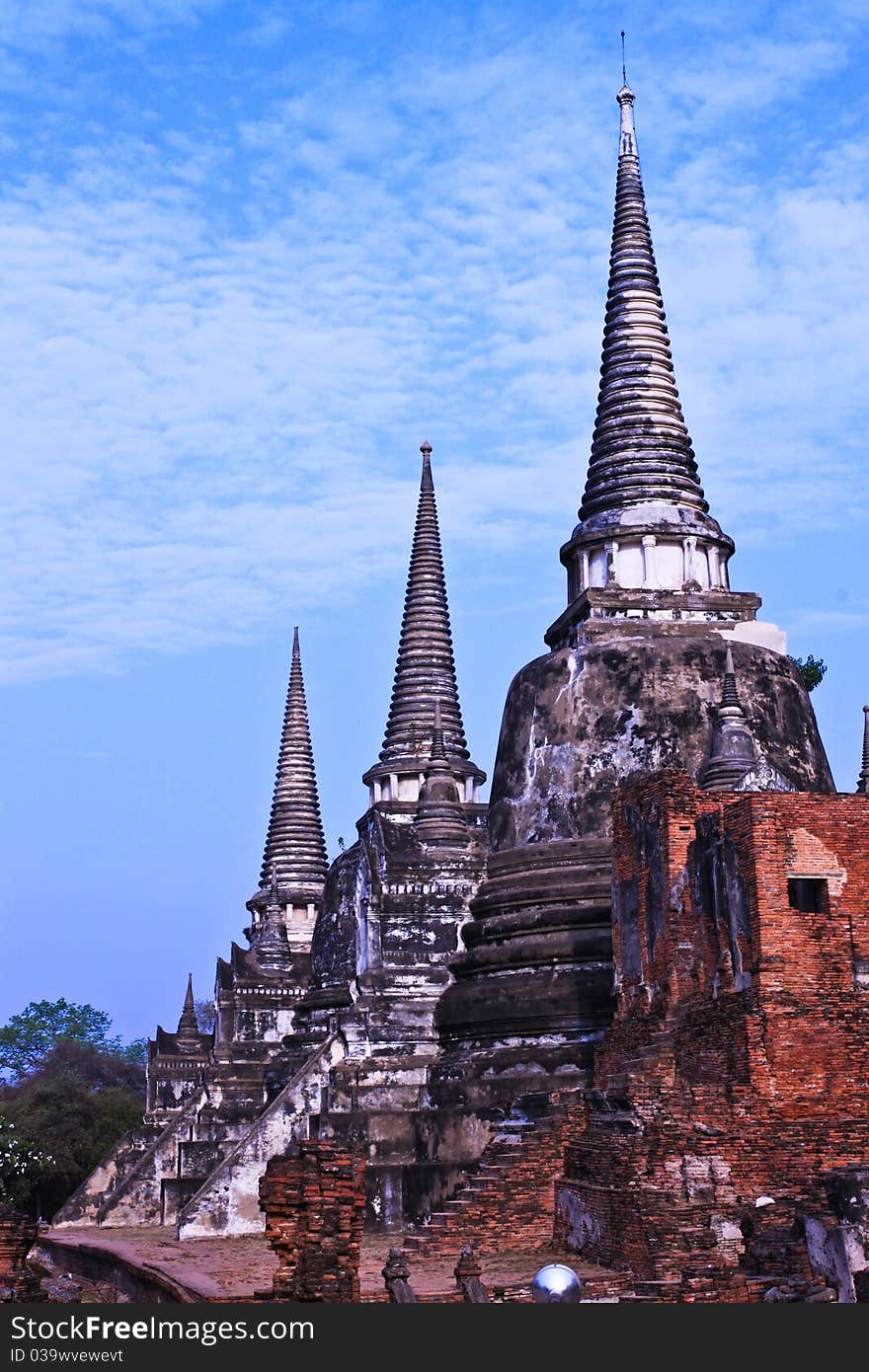 Old Temple in Ayutthaya of Thailand,. Old Temple in Ayutthaya of Thailand,