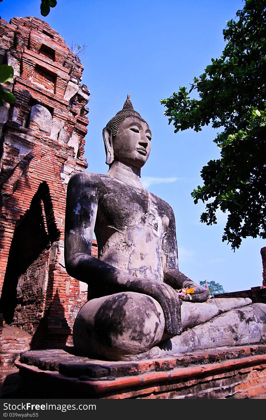 Buddha stutue in old temple,Ayutthaya,Thailand. Buddha stutue in old temple,Ayutthaya,Thailand.