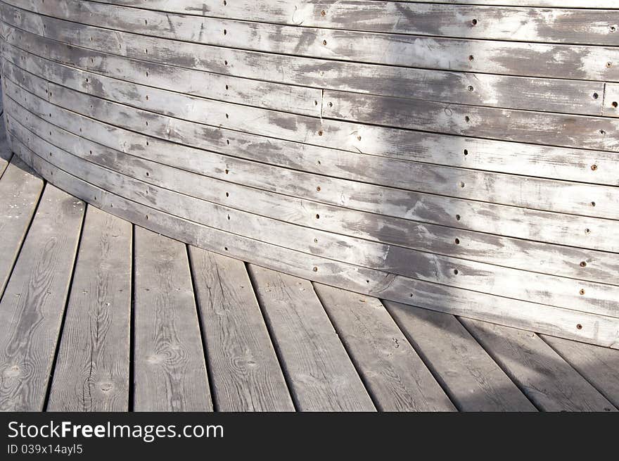 Wooden planks laid horizontal and vertical