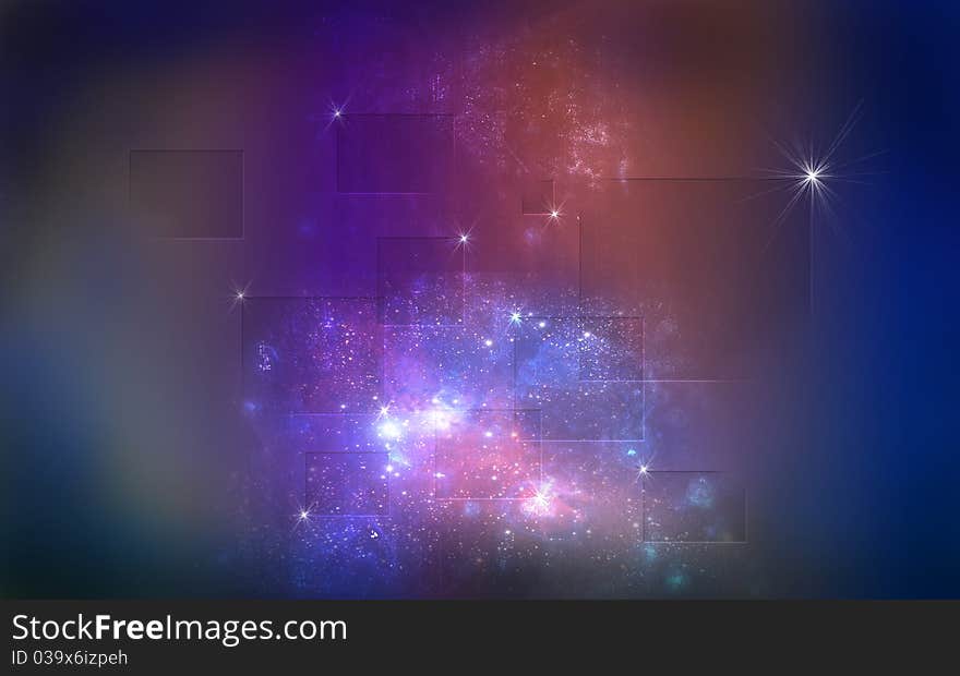 Abstract and colorful fantastic space background