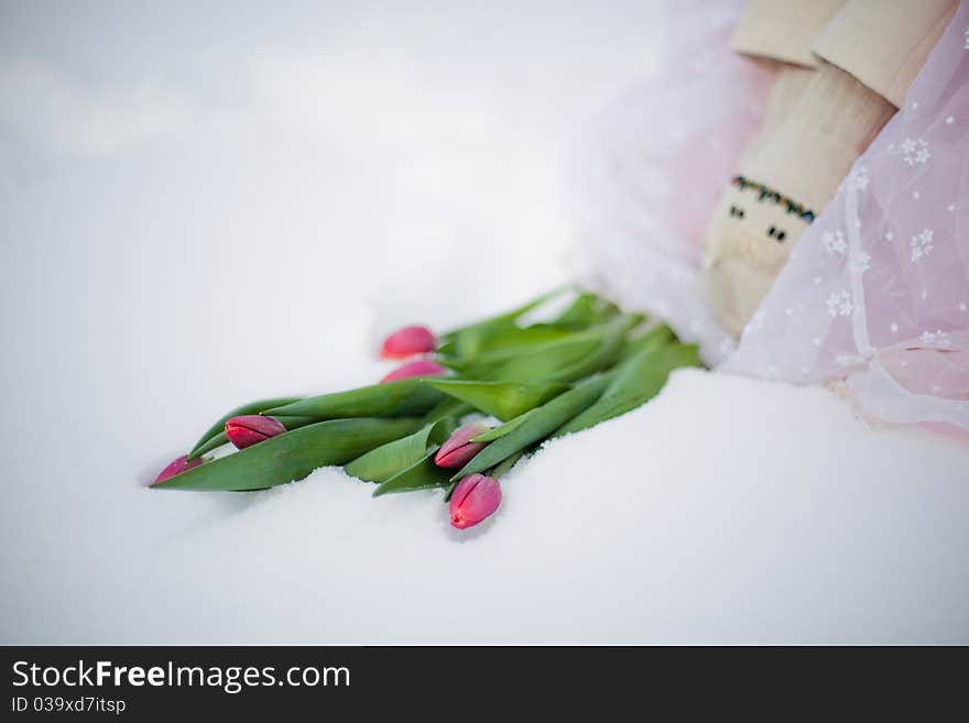 Flowers and snow