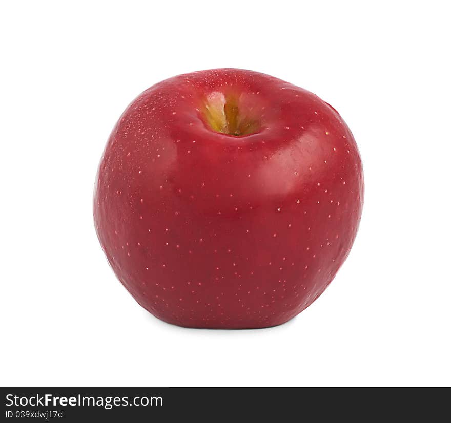 Fresh red apple on a white background