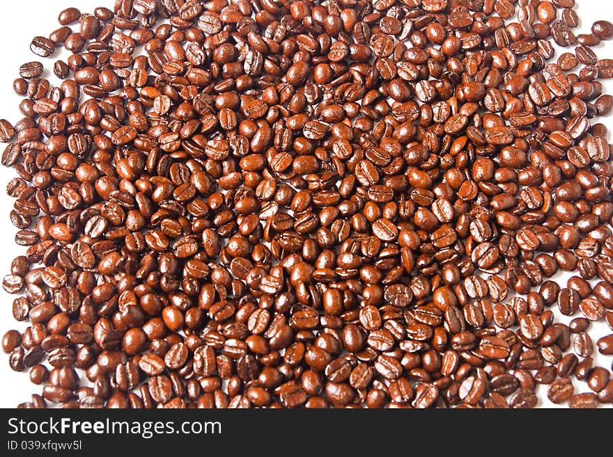 Many brown coffee beans