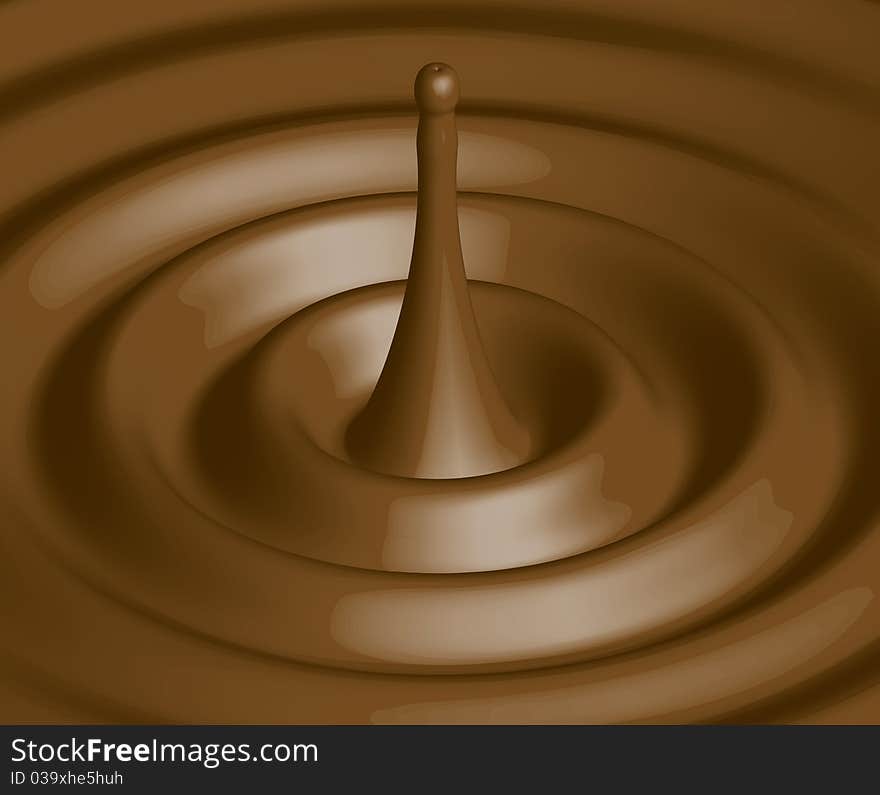 A computer generated realistic hot chocolate ripple effect