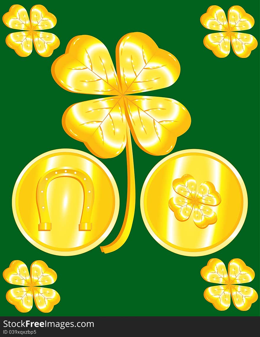 St. Patricks Day Clover and Gold