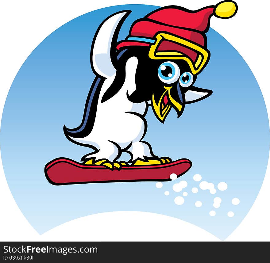 Penguin Snowboarder