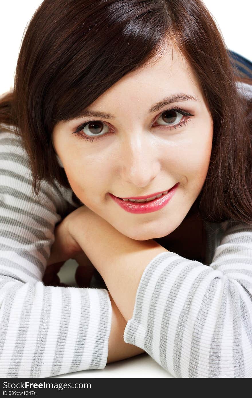 Girl on a gray background