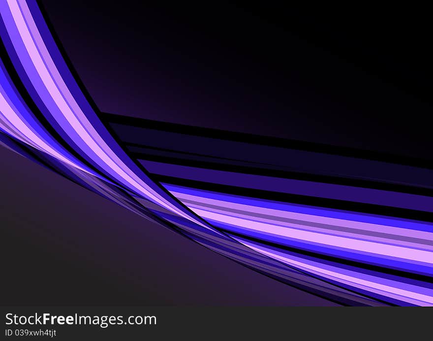 Abstract fluorescent line on a dark background. Abstract fluorescent line on a dark background