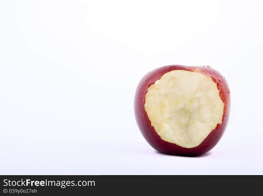 Bitten apple on a white background